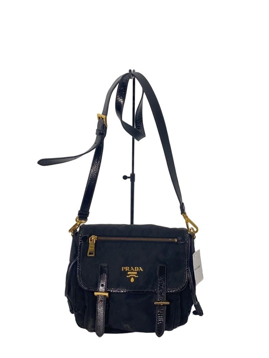 PRADA Nylon Messenger Bag Shoulder Bag Nylon BLK