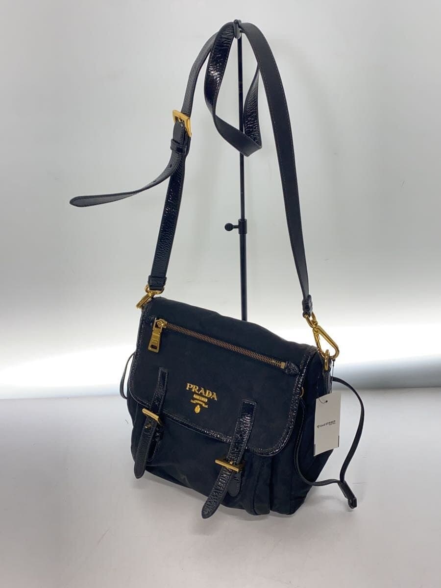 PRADA Nylon Messenger Bag Shoulder Bag Nylon BLK 2