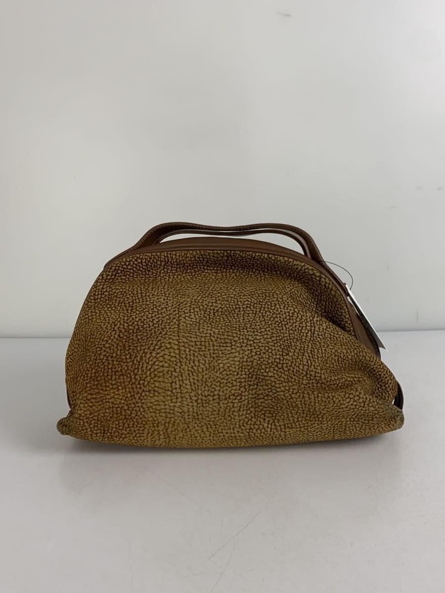 BORBONESE2-Way Shoulder Bag Leather Brown Quail Pattern 3