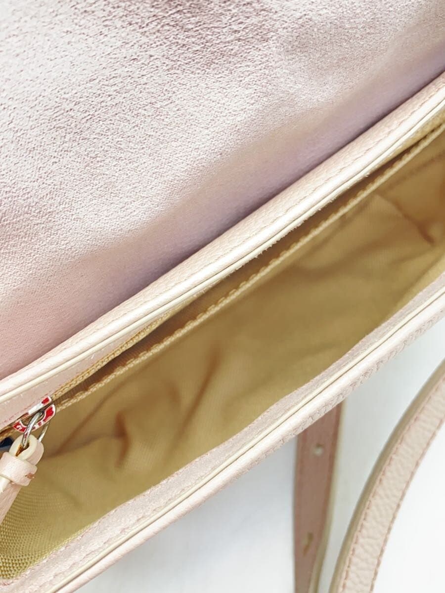 COLE HAAN Shoulder Bag Leather PNK Solid U06274 Mini Flap Bag 2-Way 6