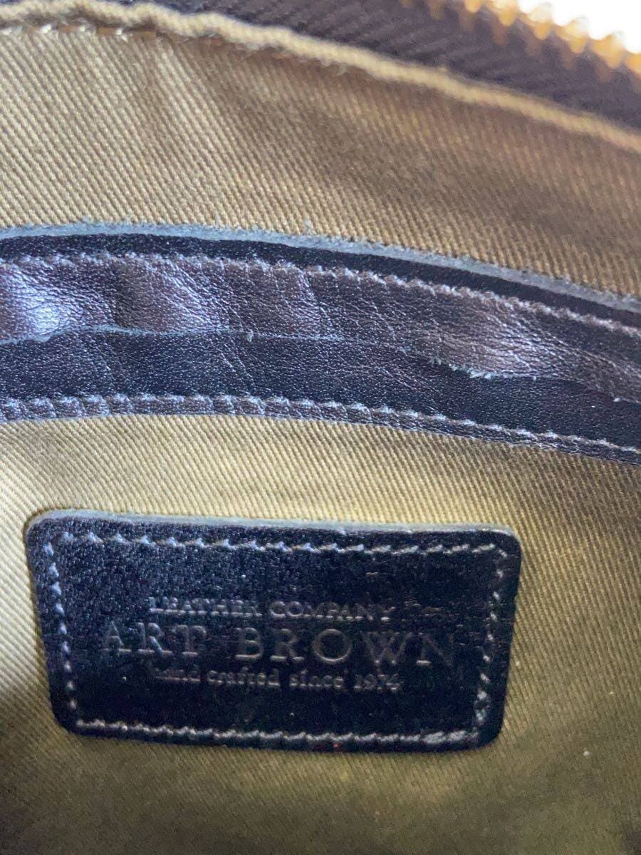 ART BROWN shoulder bag leather BLK 5