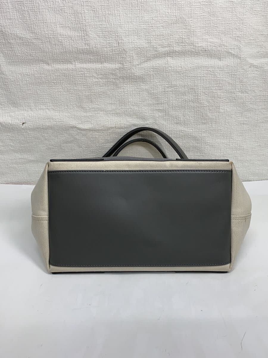 BALENCIAGA Navy Cabas S Tote Bag Travel Carry Canvas BEG Solid 4