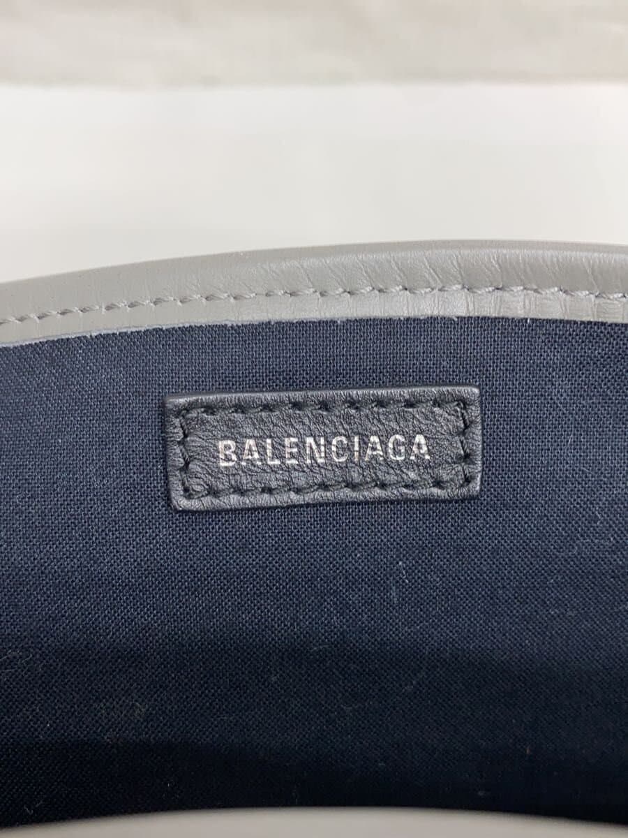 BALENCIAGA Navy Cabas S Tote Bag Travel Carry Canvas BEG Solid 5