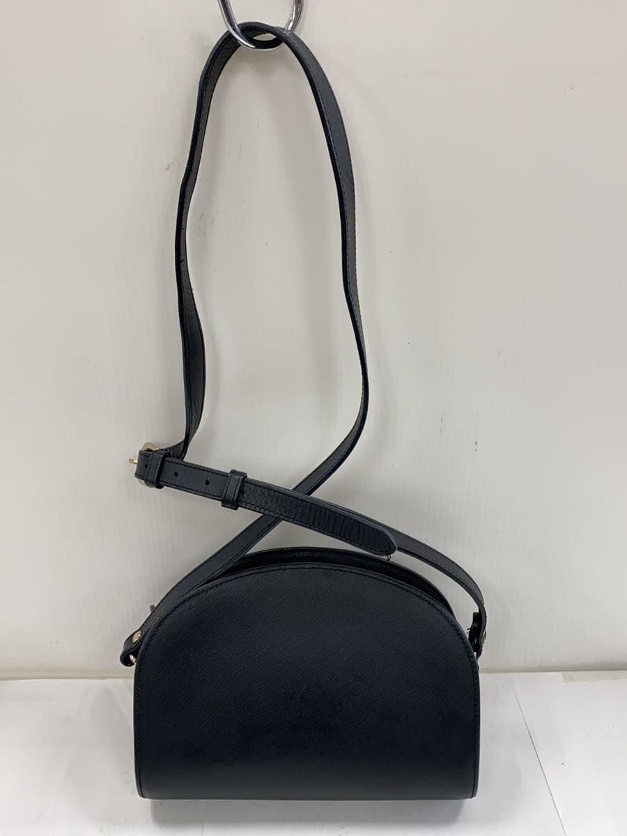 A.P.C. Shoulder Bag Leather BLK Half Moon Double Zip 3
