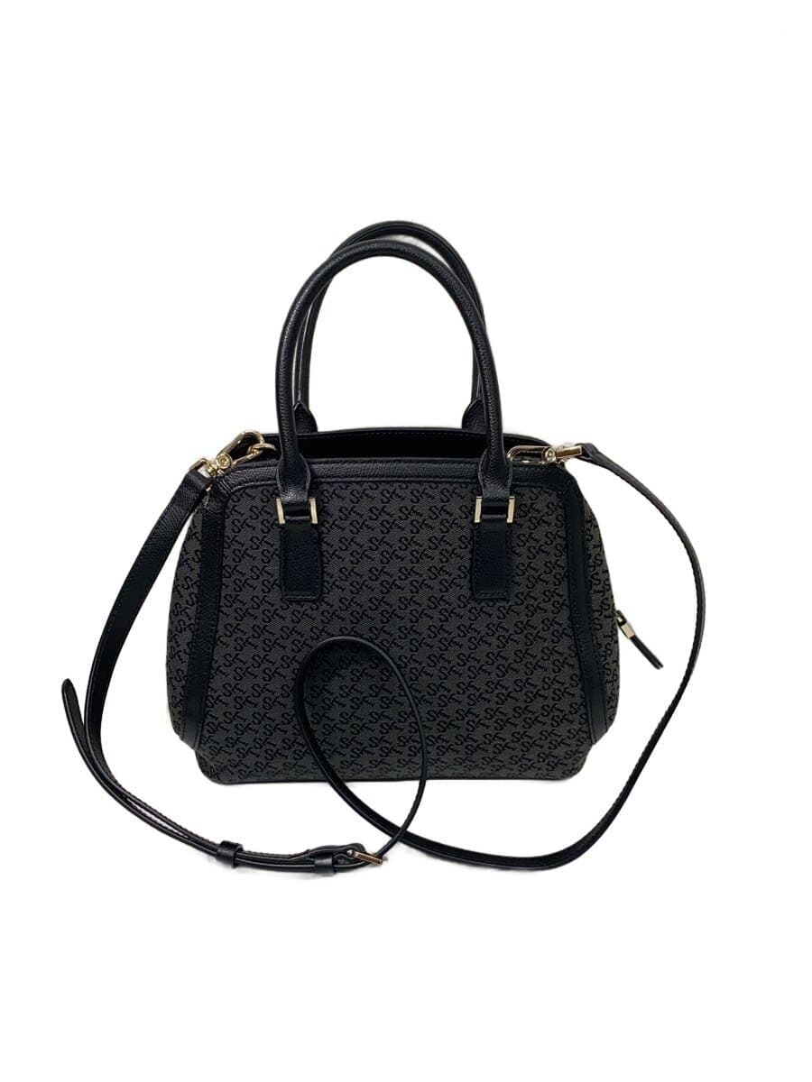 Samantha Thavasa Handbag Canvas BLK All Over Pattern ST Jacquard 3