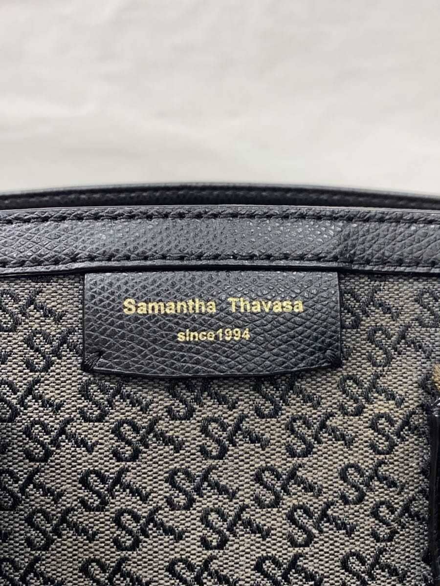 Samantha Thavasa Handbag Canvas BLK All Over Pattern ST Jacquard 5