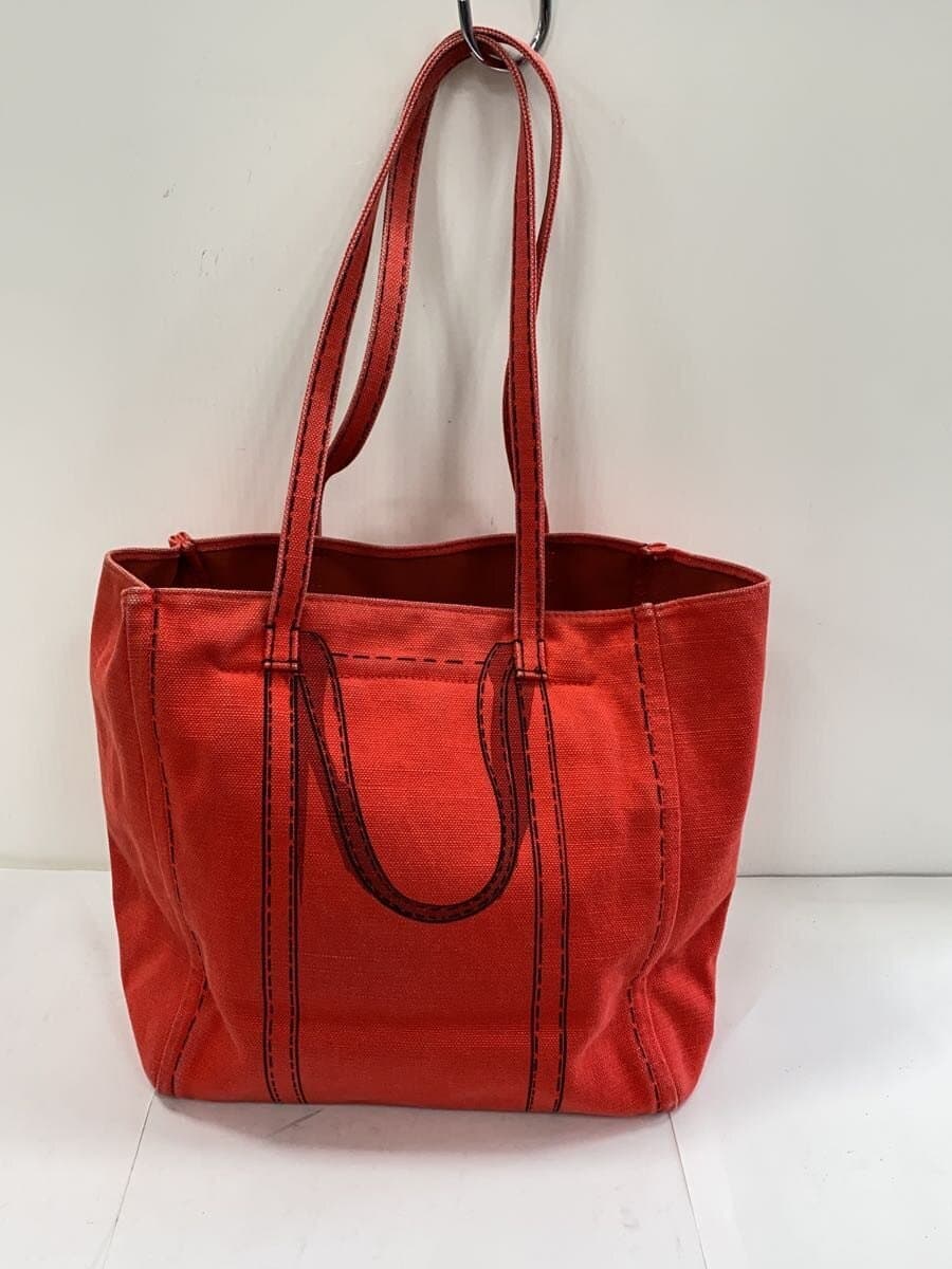 THE MARC JACOBS Tote Bag Canvas RED The Trompe L’Oeli Tag 3
