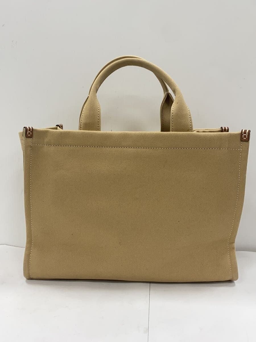 TORY BURCH Handbag Canvas BEG 2-Way 3