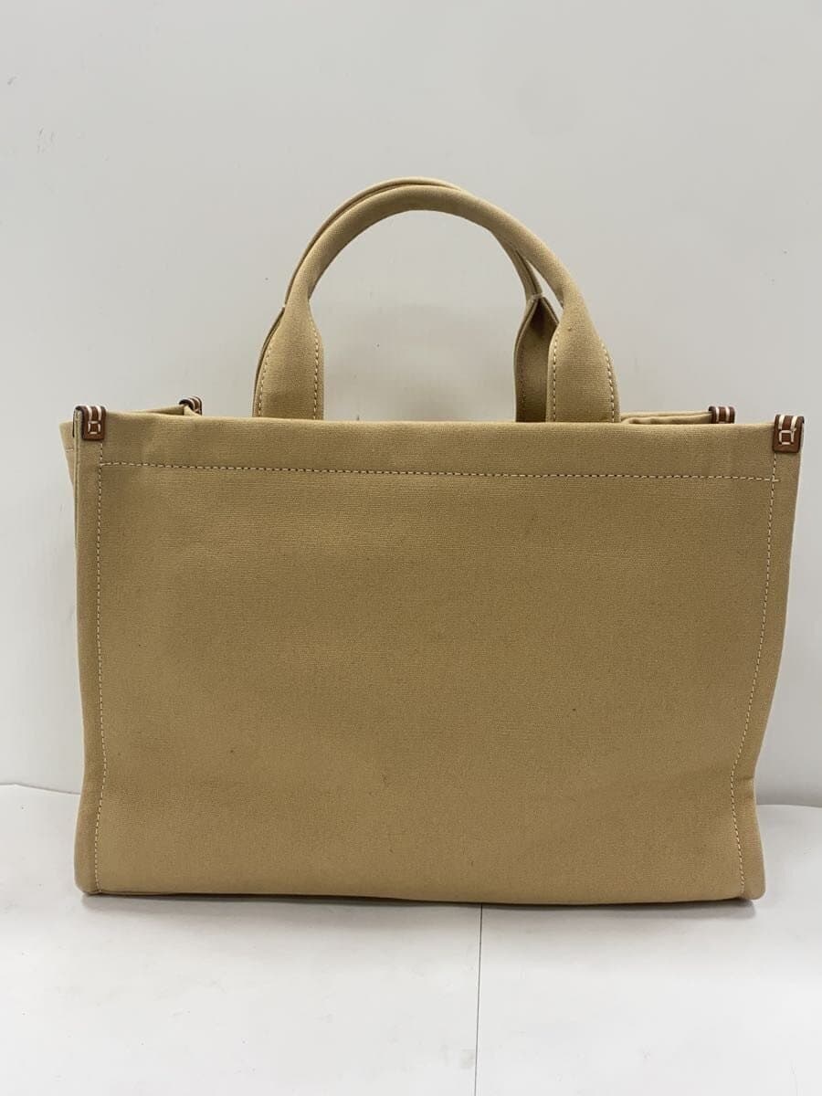 TORY BURCH Handbag Canvas BEG 2-Way 3