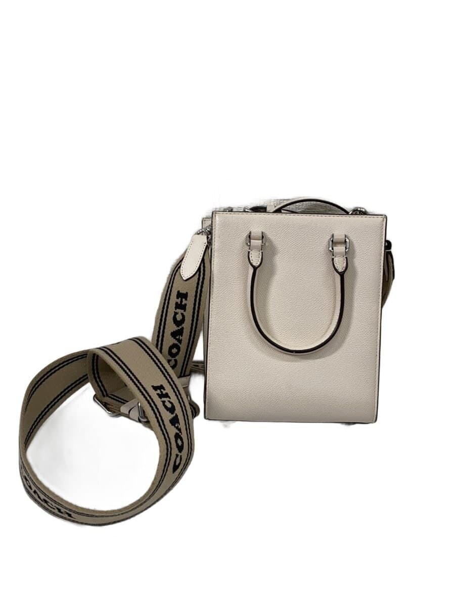 COACH Signature Canvas Interior Shoulder Bag Leather CRM All-over Pattern 3