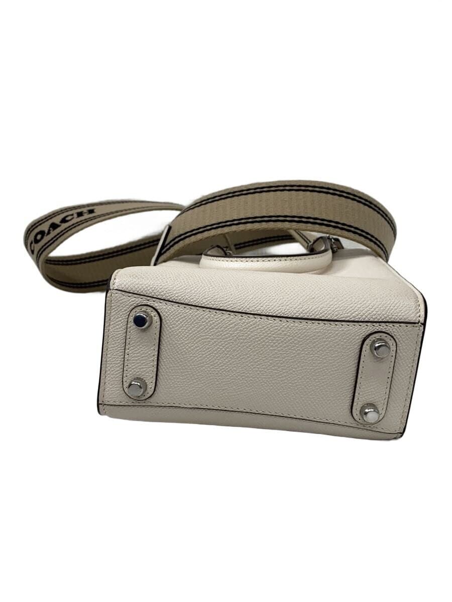 COACH Signature Canvas Interior Shoulder Bag Leather CRM All-over Pattern 4