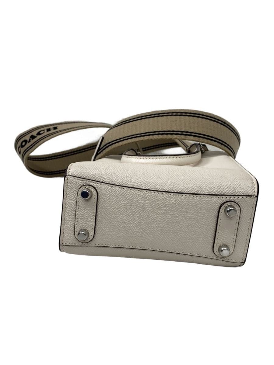 COACH Signature Canvas Interior Shoulder Bag Leather CRM All-over Pattern 4