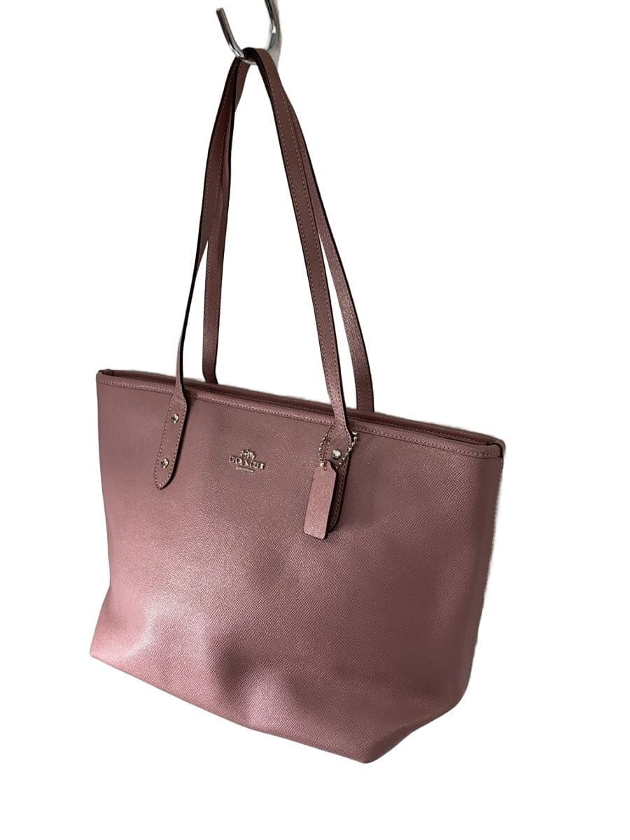 COACH tote bag leather PNK solid color F58846 2