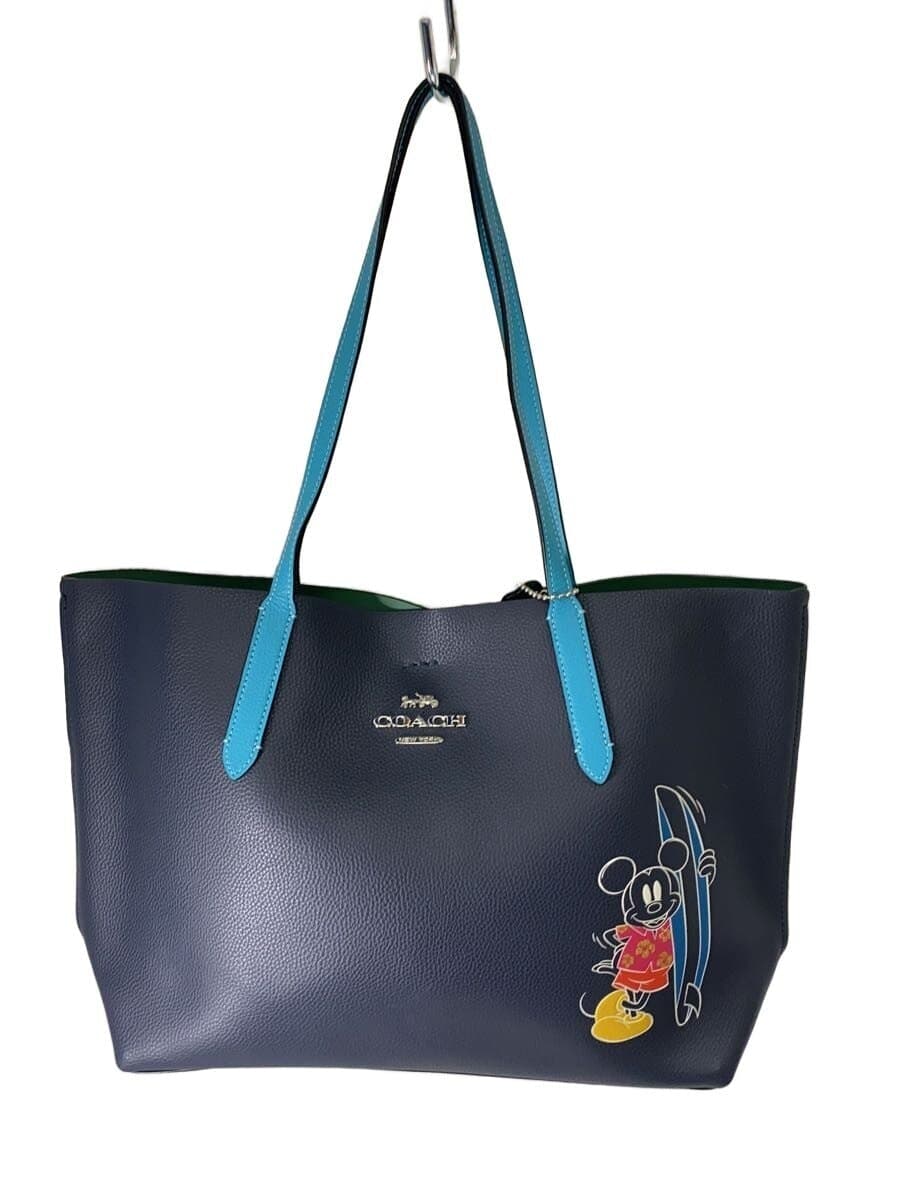 COACH × Disney Surf Pattern Tote Bag -- NVY 3712 Mickey Mouse