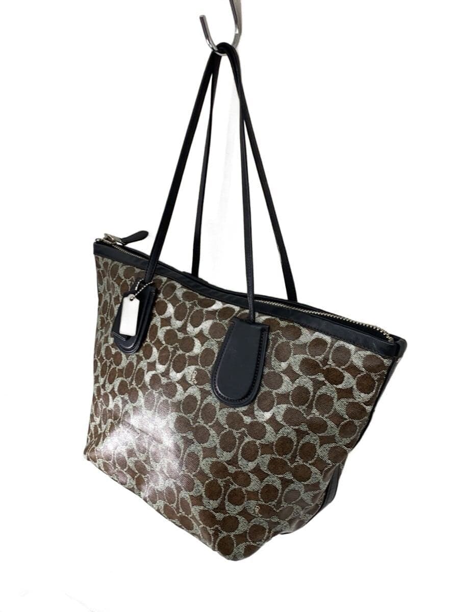 COACH Taxi Tote Bag Signature Camo Canvas PVC BRW All-over Pattern 35504 2