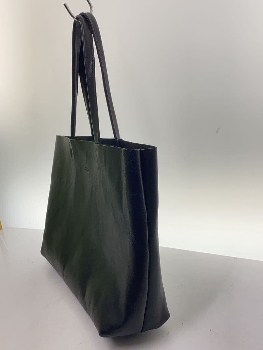 SLOW&CO Tote Bag Leather Black Plain 2