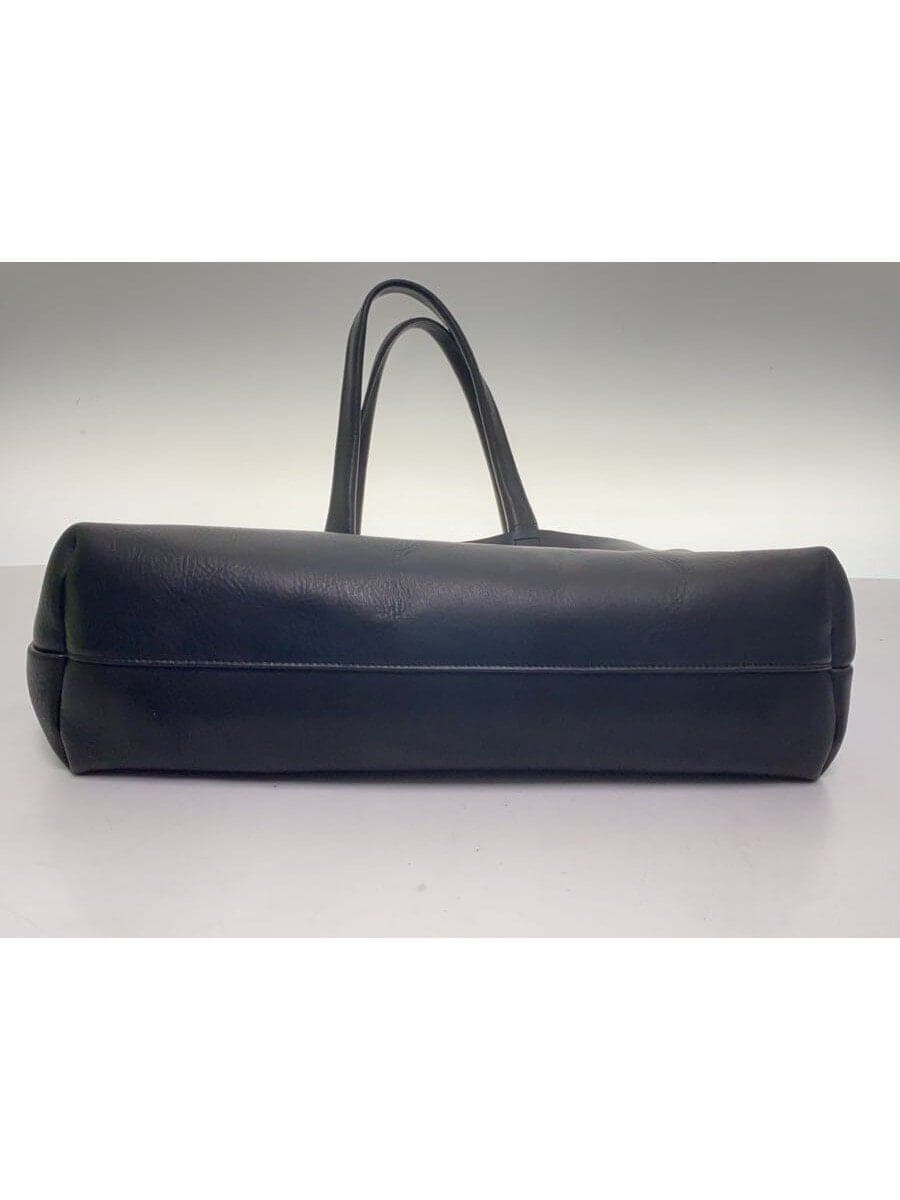 SLOW&CO Tote Bag Leather Black Plain 4
