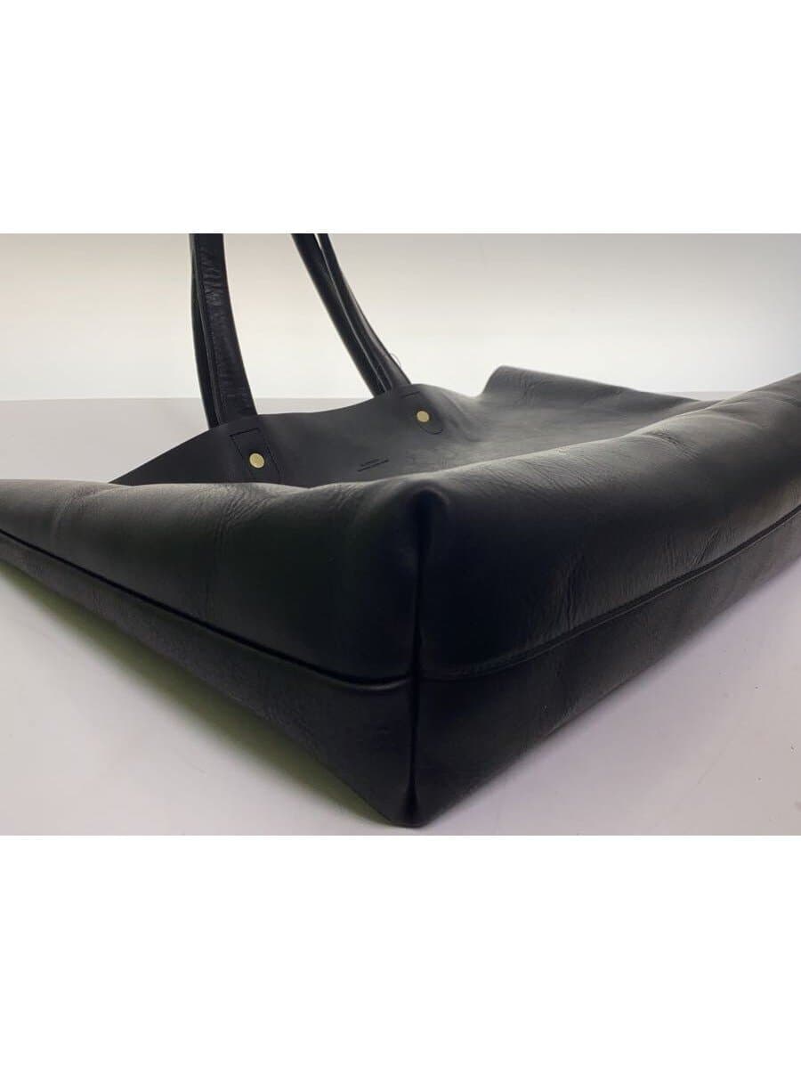 SLOW&CO Tote Bag Leather Black Plain 9