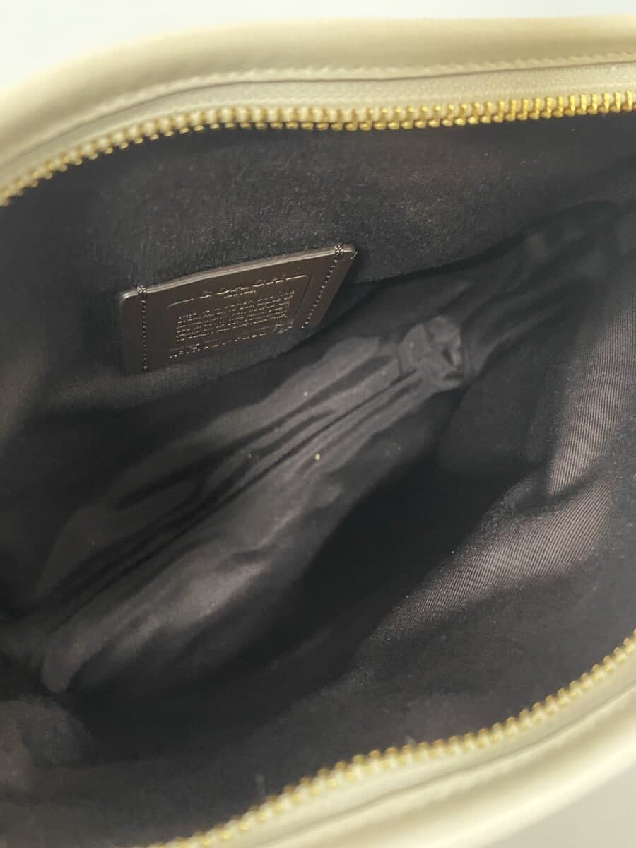 COACH Shoulder Bag_Signature_White Leather BEG All Over Pattern 6