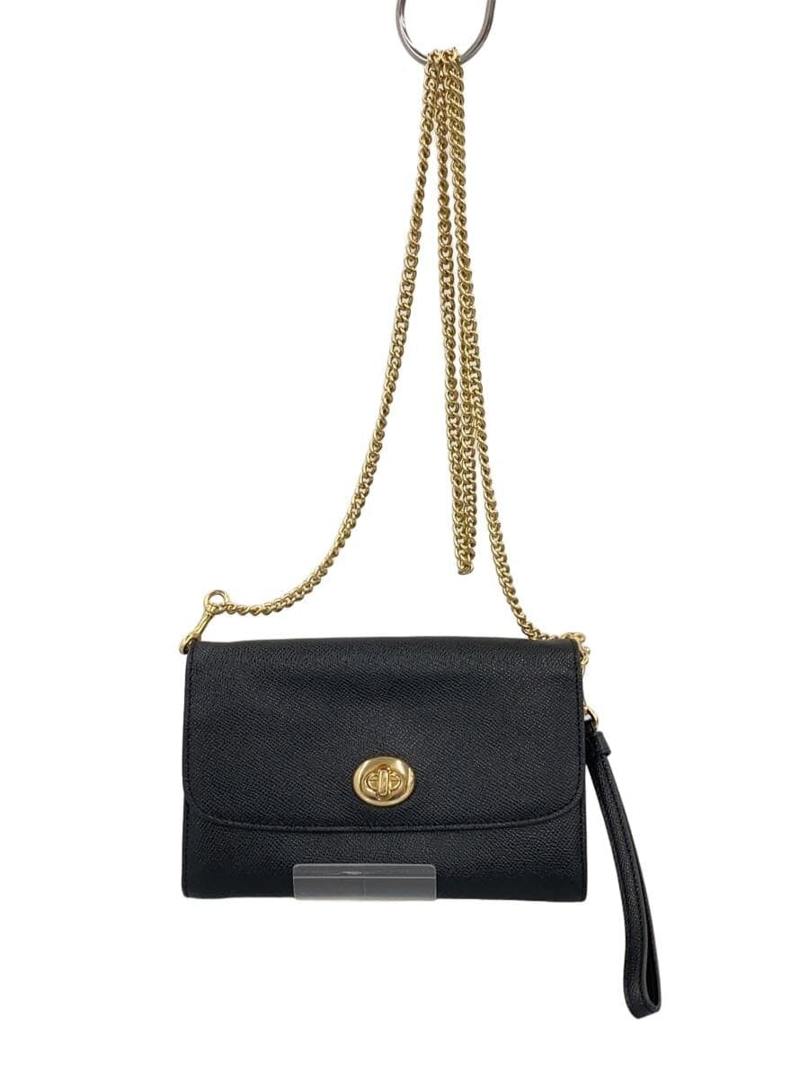 COACH Shoulder Bag Leather Black Solid f33390