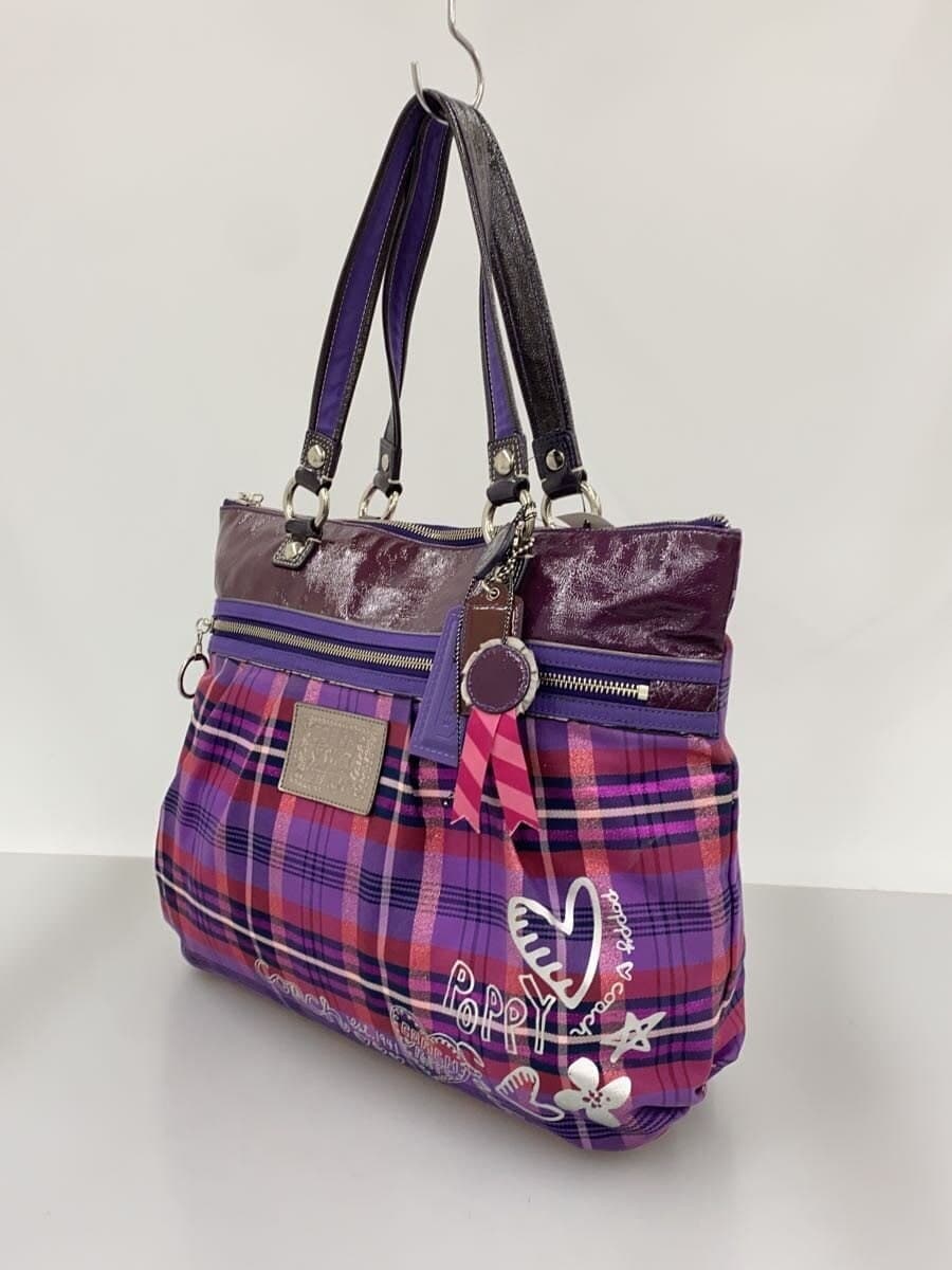 COACH Tote Bag_Poppy_Check Canvas PUP Check 15886 2
