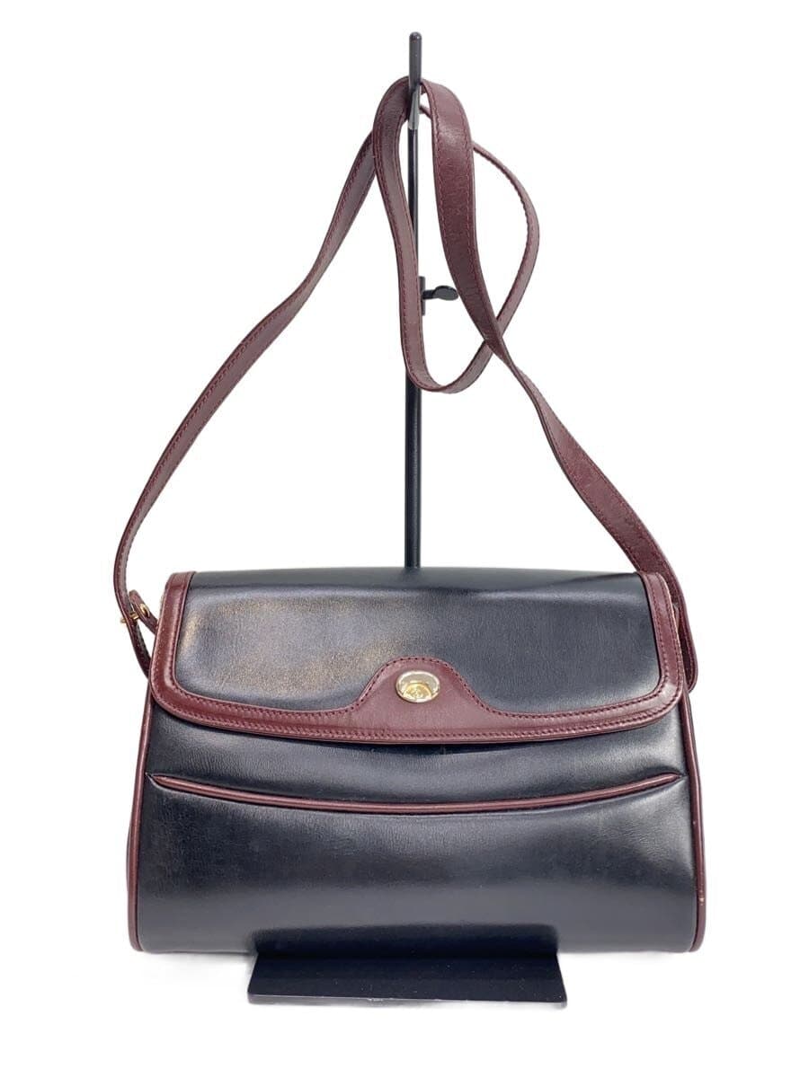 GUCCI Shoulder Bag Leather BLK Solid