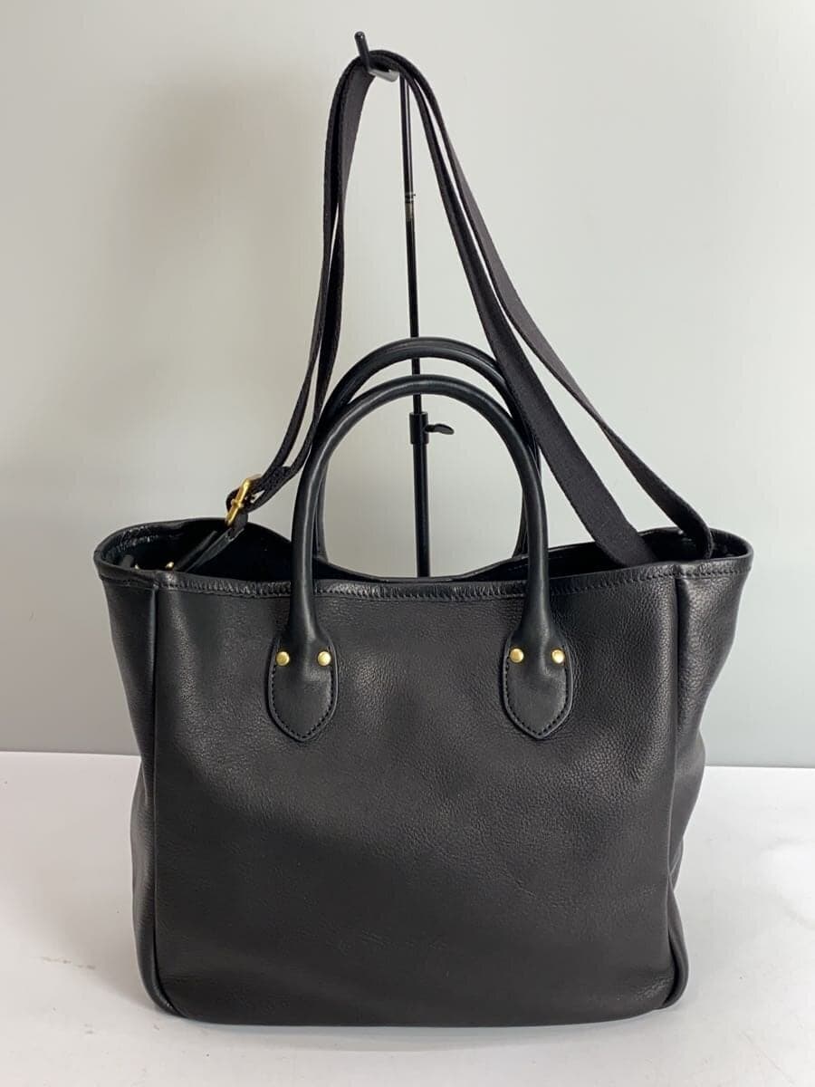 agnes b. shoulder bag cowhide BLK plain IKK-21 3