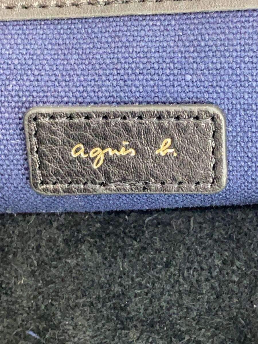 agnes b. shoulder bag cowhide BLK plain IKK-21 5