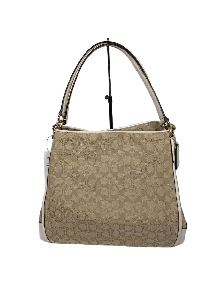 COACH Handbag Canvas Beige All Over Pattern F36424