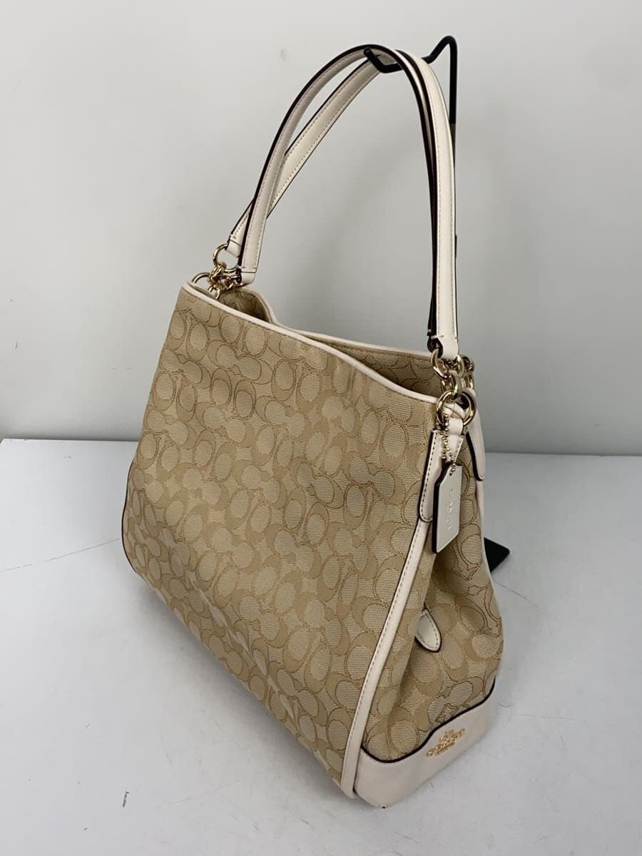 COACH Handbag Canvas Beige All Over Pattern F36424 2