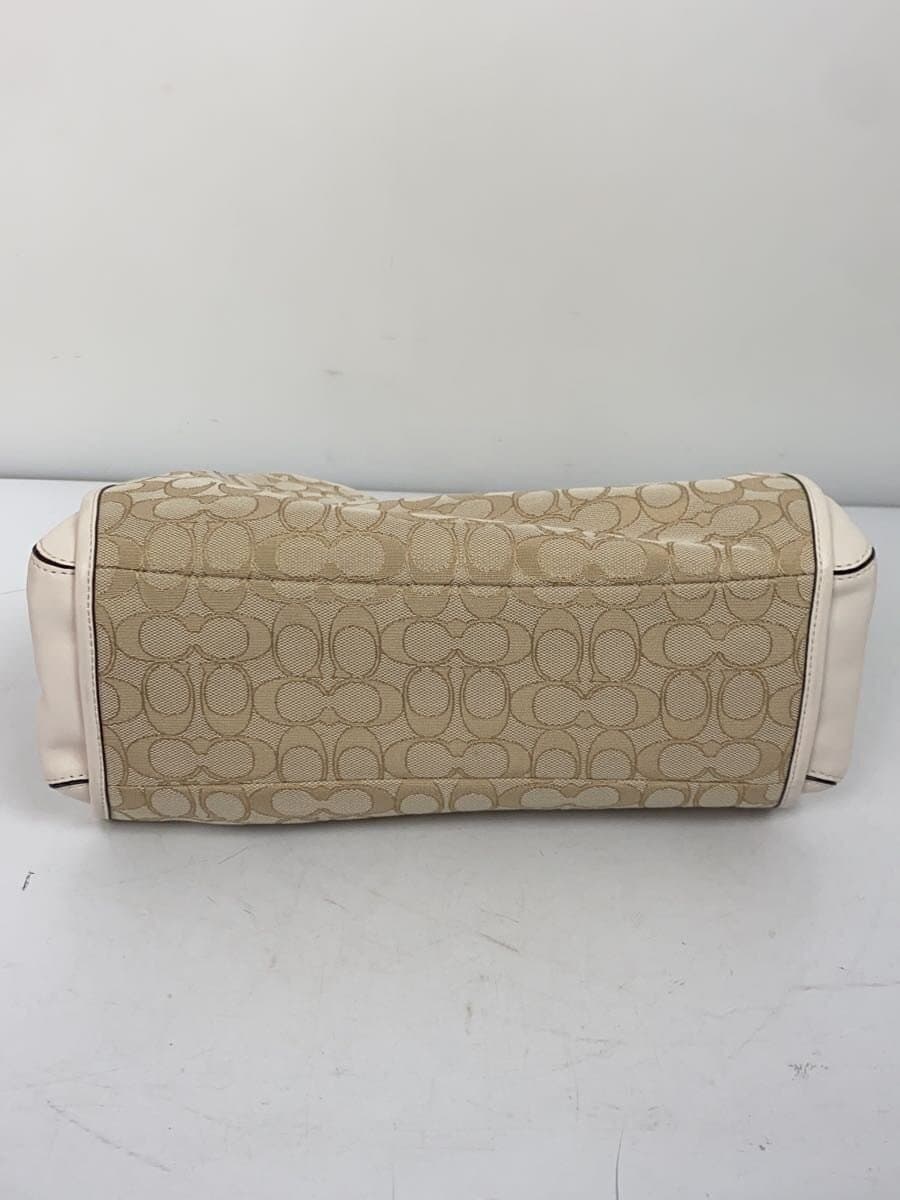 COACH Handbag Canvas Beige All Over Pattern F36424 4