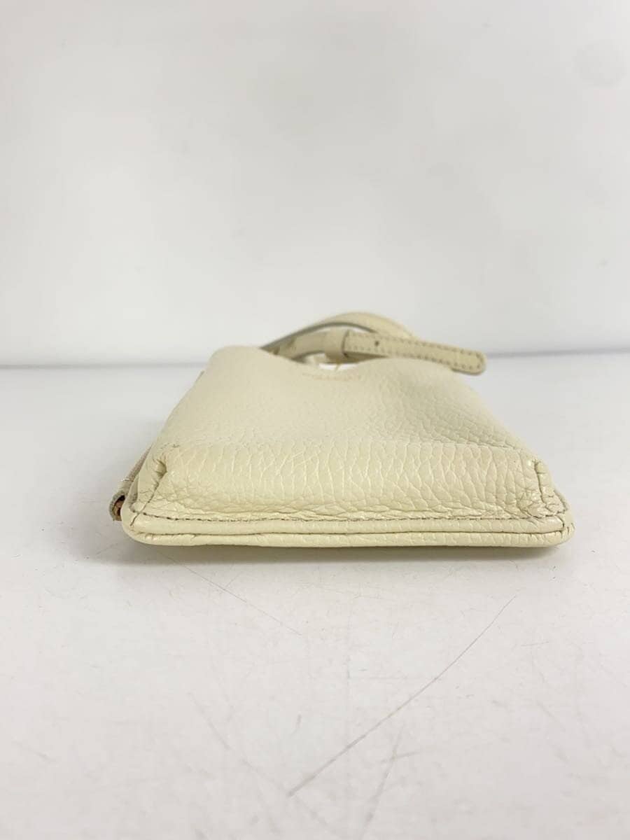 VIOL Ad’ORO Shrunken Embossed Smartphone Pochette Cowhide Cream Solid V-1345 4