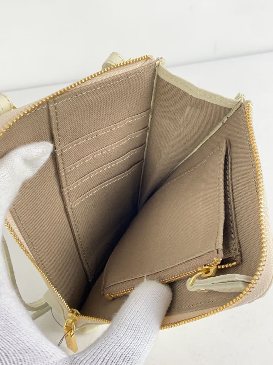 VIOL Ad’ORO Shrunken Embossed Smartphone Pochette Cowhide Cream Solid V-1345 6