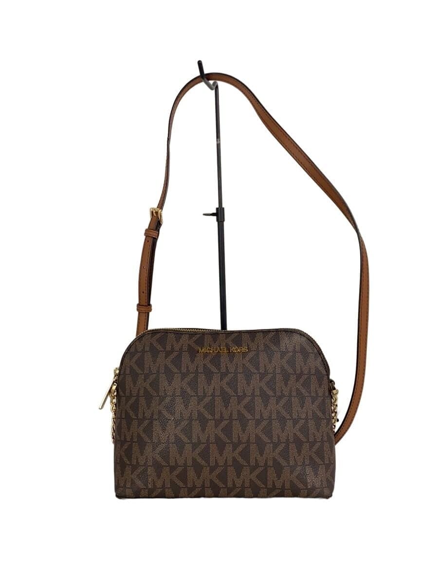 MICHAEL KORS Shoulder Bag PVC Brown All Over Pattern