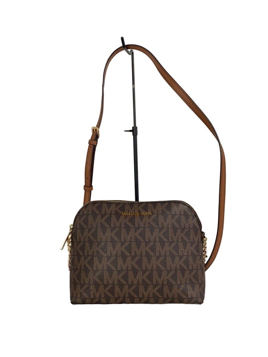 MICHAEL KORS Shoulder Bag PVC Brown All Over Pattern