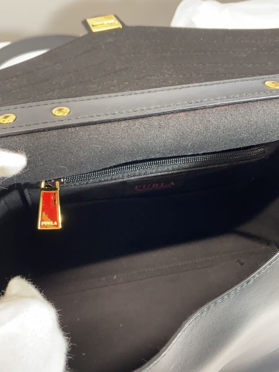 FURLA2-Way Shoulder Bag Leather BLK Solid TORTONA 6