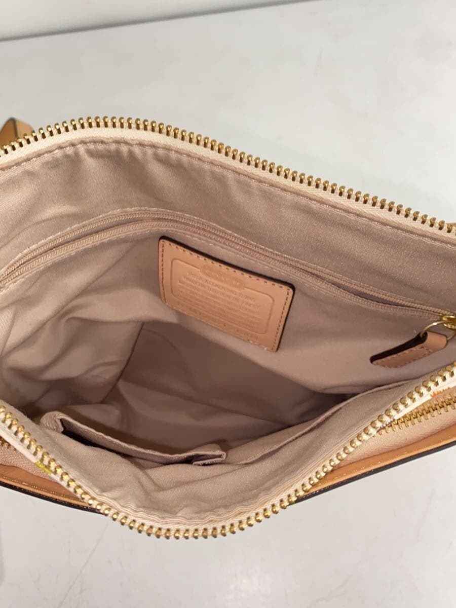 COACH Shoulder Bag Leather Cream Check F21904 6