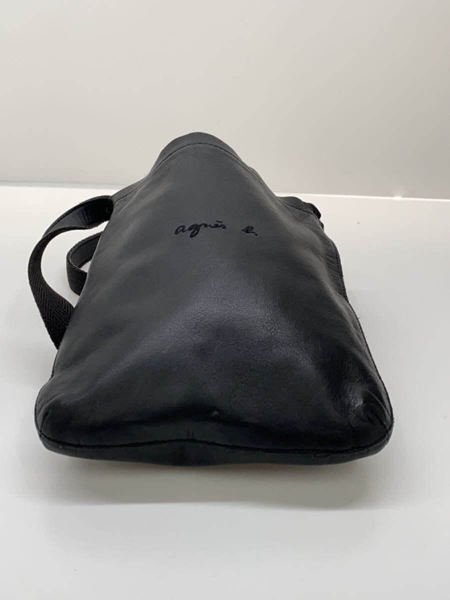 agnes b. shoulder bag leather BLK 4