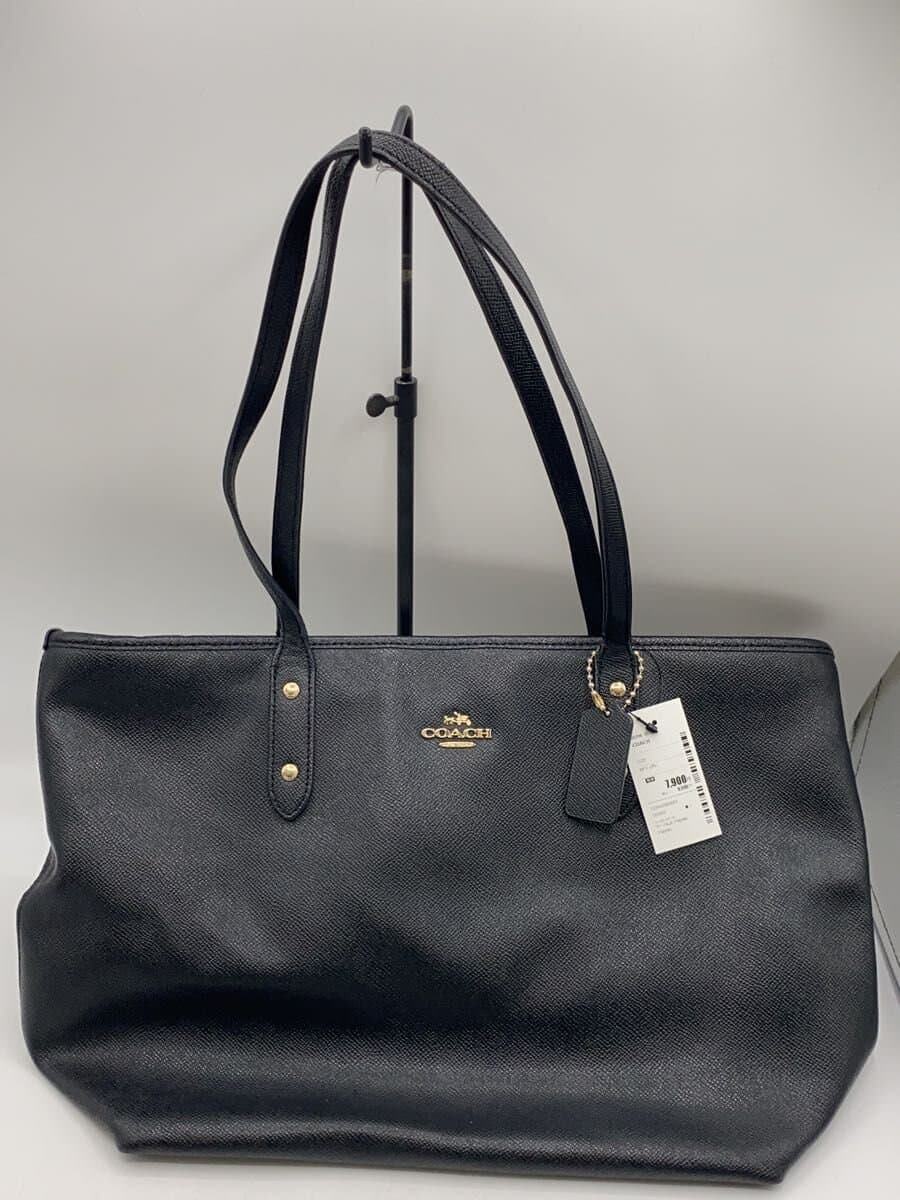 COACH Tote Bag Leather BLK F58846 8