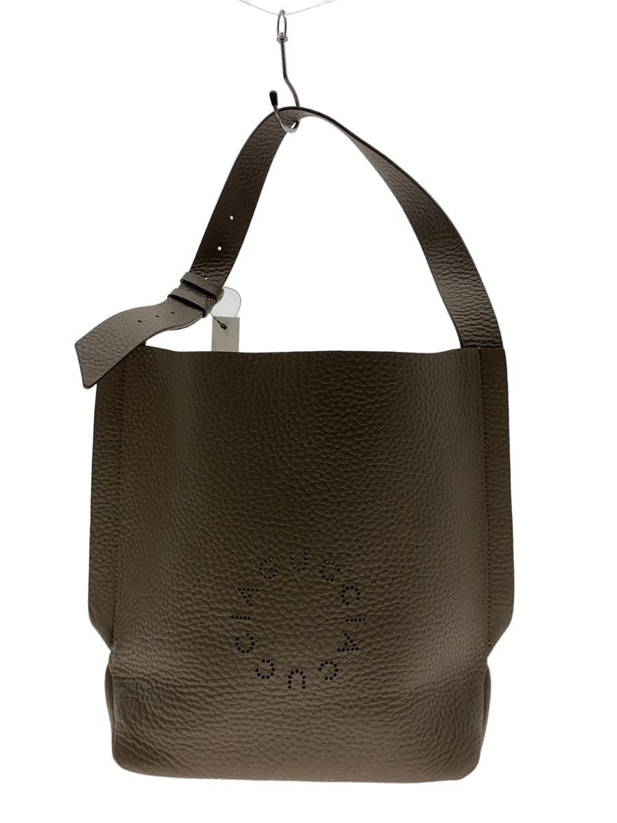 IACUCCIALCE One Handle Tote Bag Tote Bag Leather BEG Solid Color
