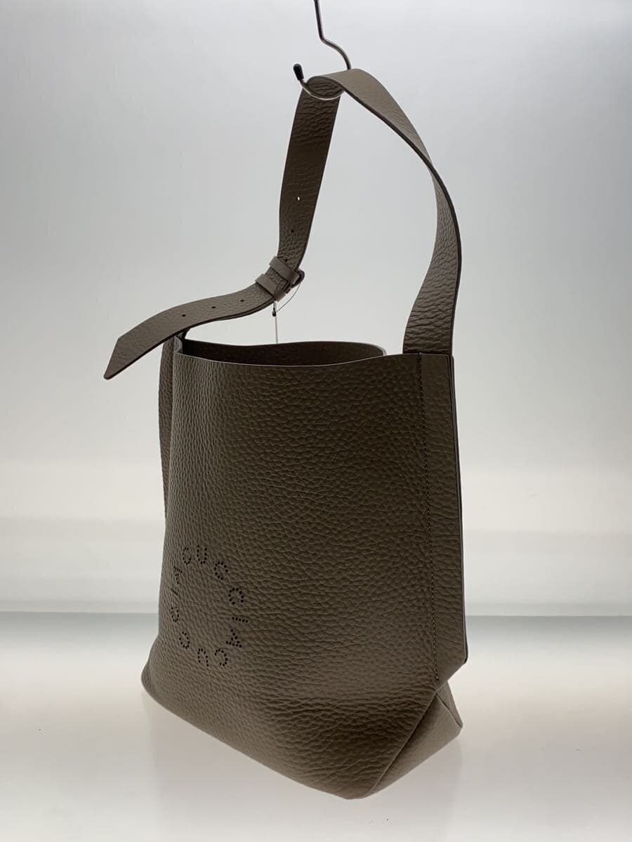 IACUCCIALCE One Handle Tote Bag Tote Bag Leather BEG Solid Color 2