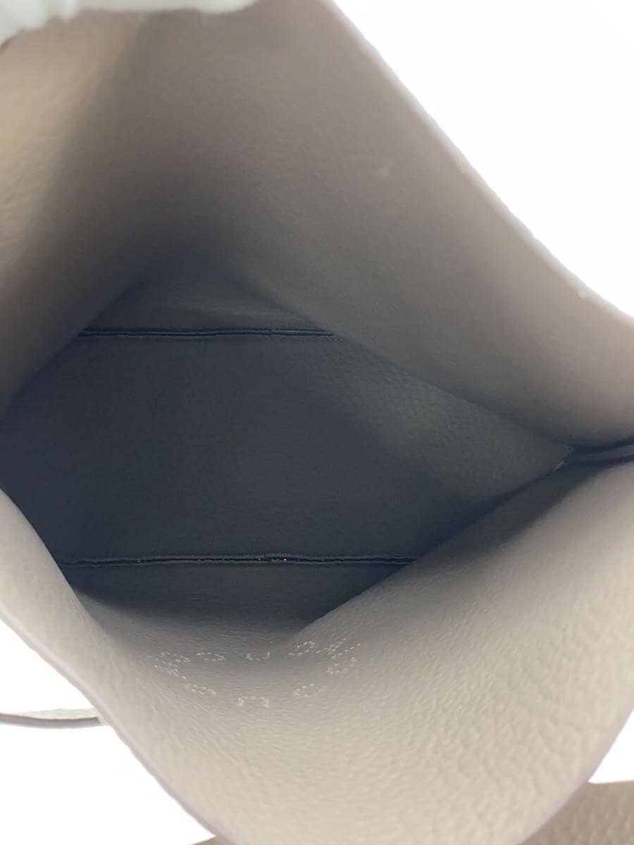 IACUCCIALCE One Handle Tote Bag Tote Bag Leather BEG Solid Color 5