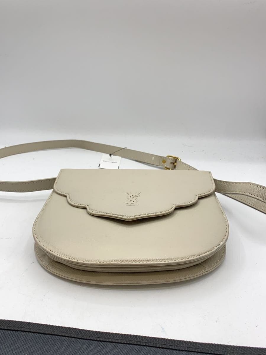 YVES SAINT LAURENT shoulder bag leather BEG 4