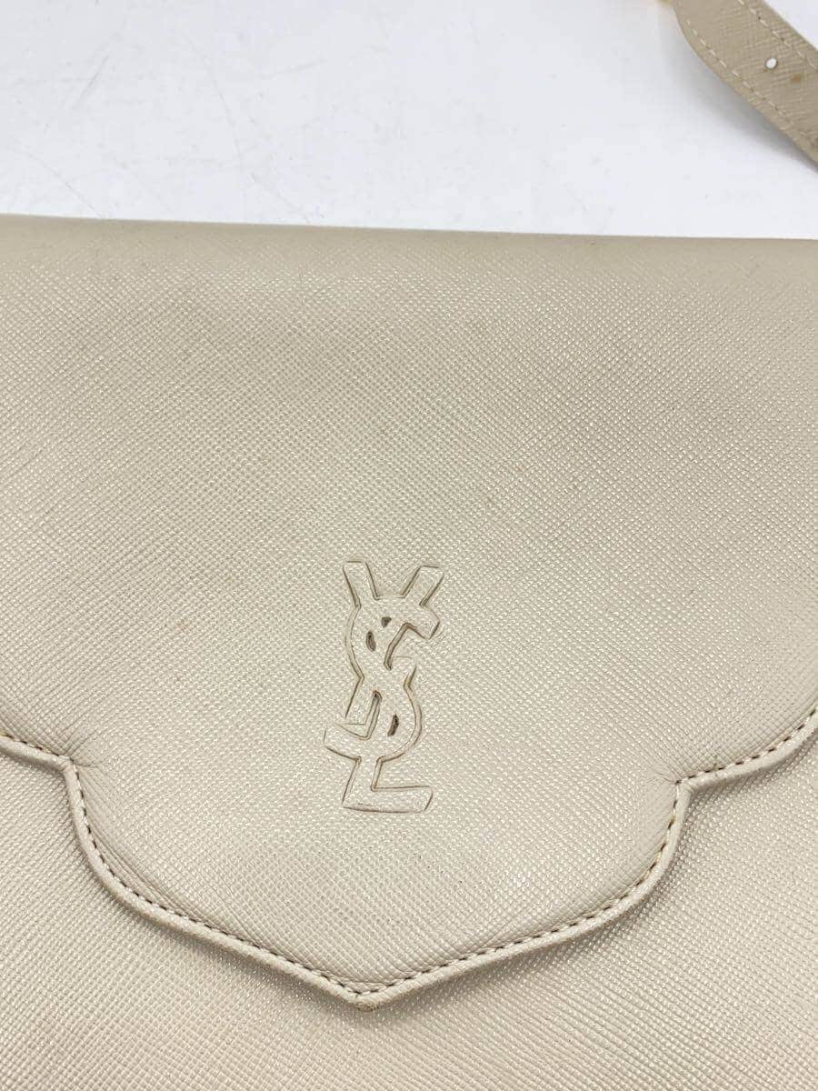 YVES SAINT LAURENT shoulder bag leather BEG 5