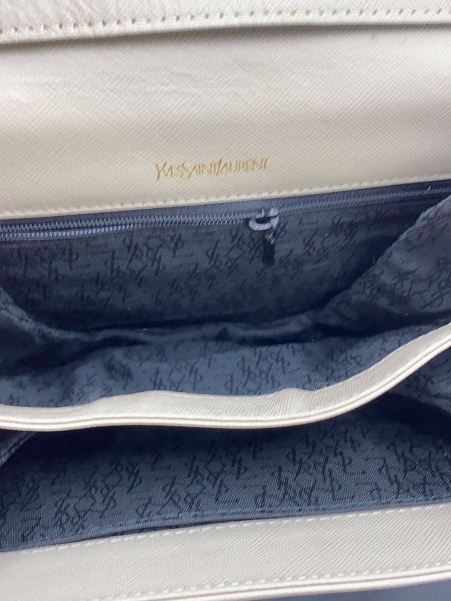 YVES SAINT LAURENT shoulder bag leather BEG 6