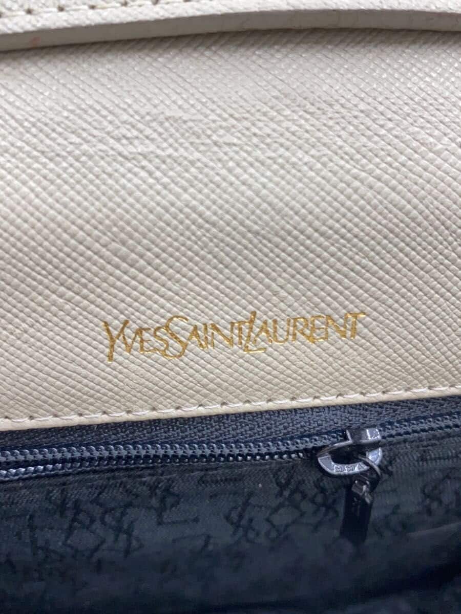 YVES SAINT LAURENT shoulder bag leather BEG 7