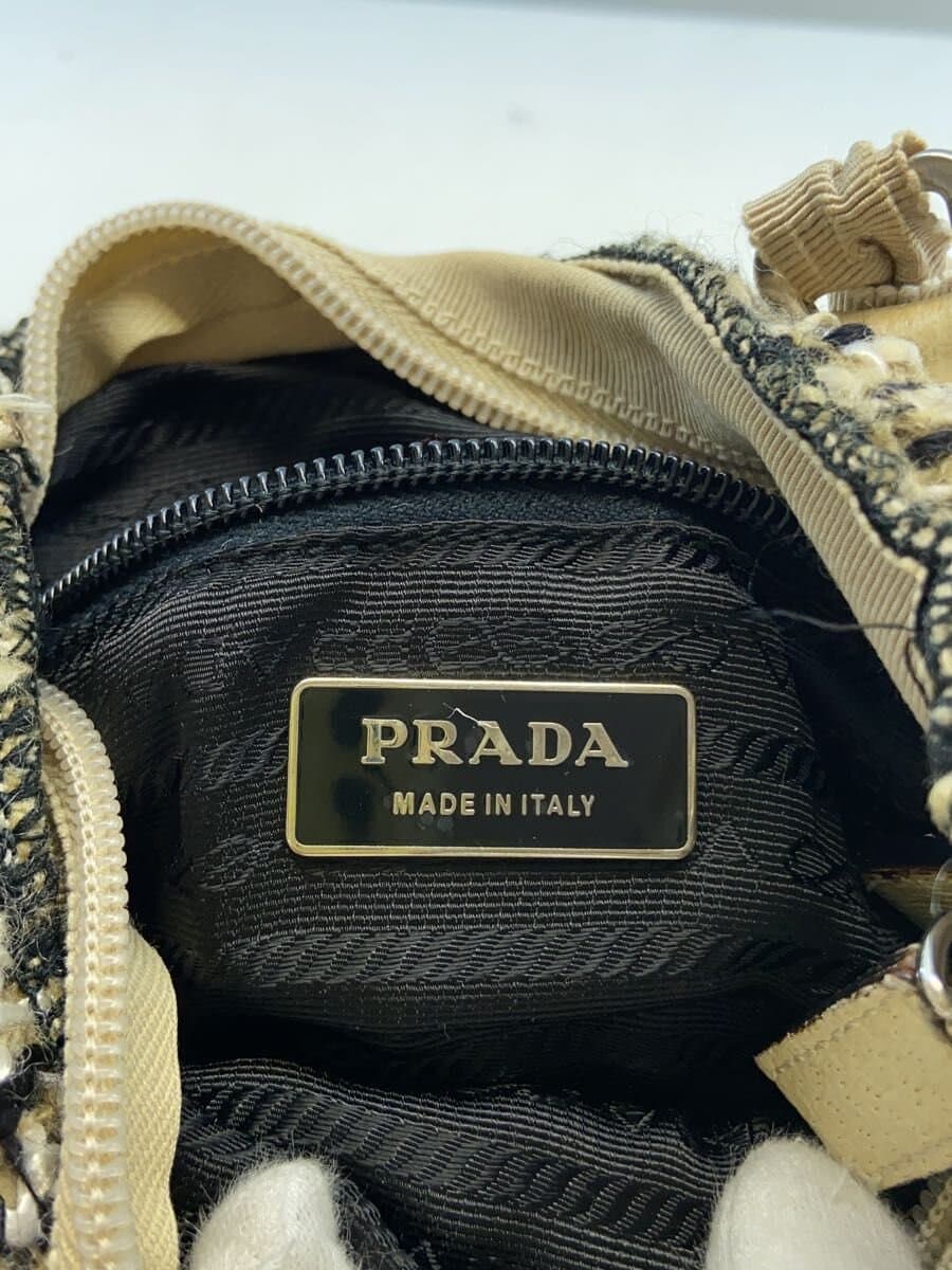 PRADA Tote Bag Tweed CRM All Over Pattern 4