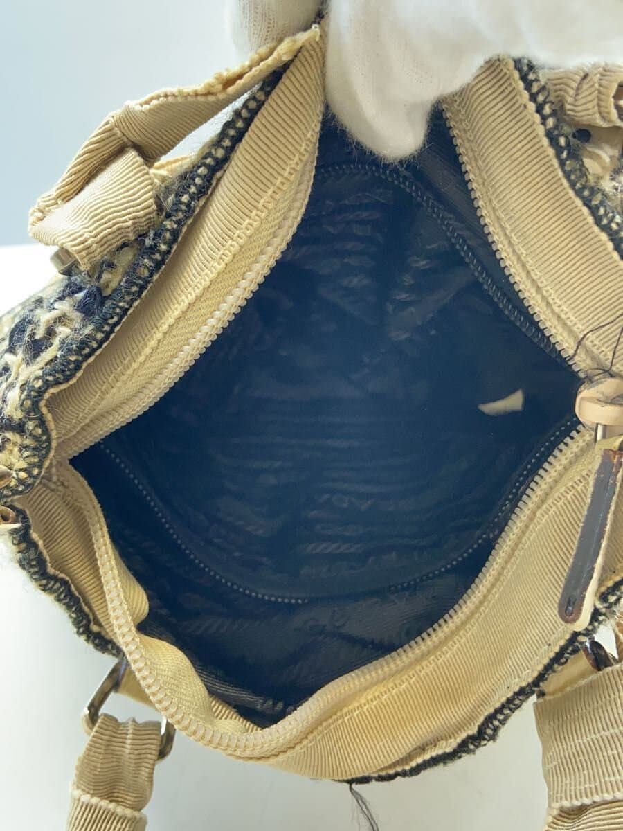 PRADA Tote Bag Tweed CRM All Over Pattern 5