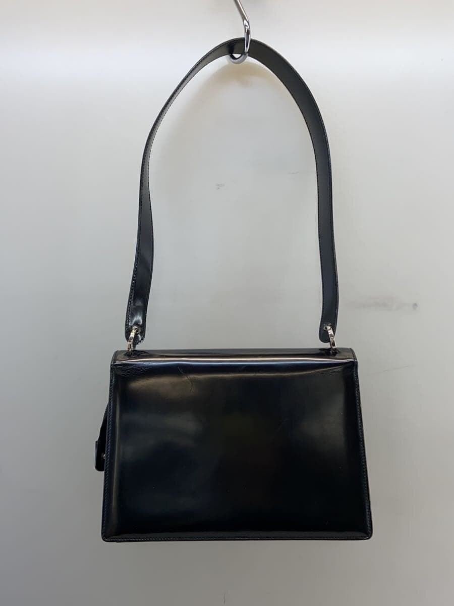 Salvatore Ferragamo Shoulder Bag Patent Leather BLK 3