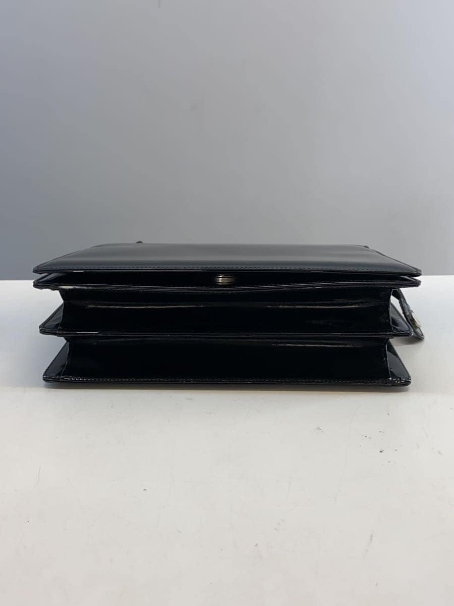 Salvatore Ferragamo Shoulder Bag Patent Leather BLK 4